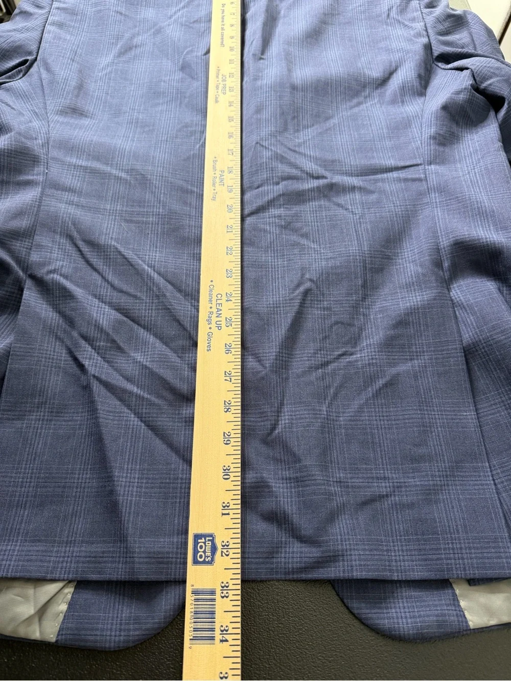 Hart Schaffner Marx Sport Coat Blazer Mens 44L Blue Plaid Wool